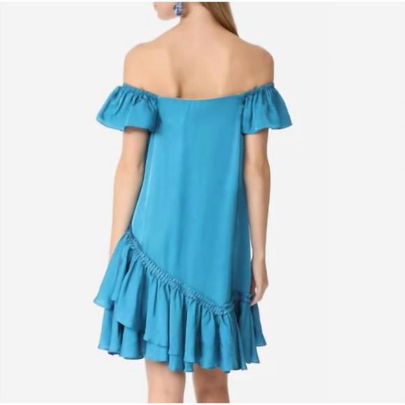 NEW CINQ A SEPT minella ruffle dress in blue